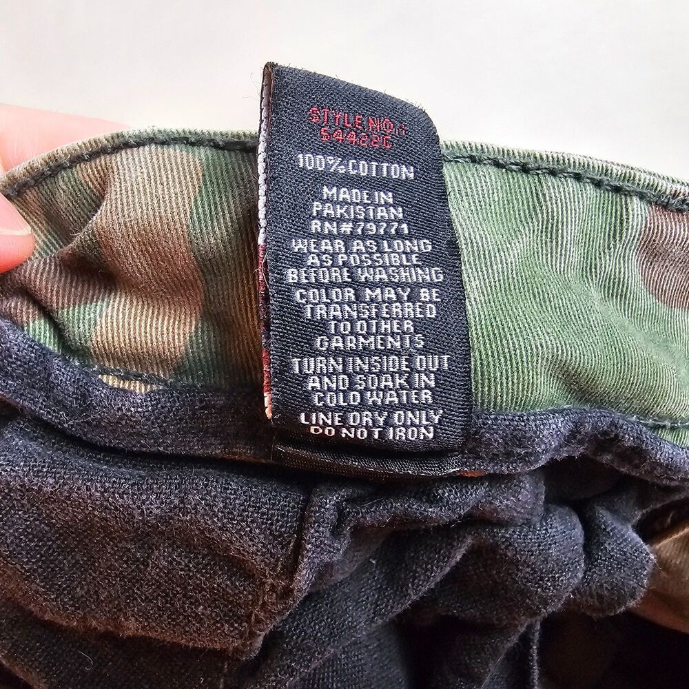 Jordan Craig Cargo Pants Mens 32x32 Camo Military Patch Distressed Streetwear - Picture 11 of 12